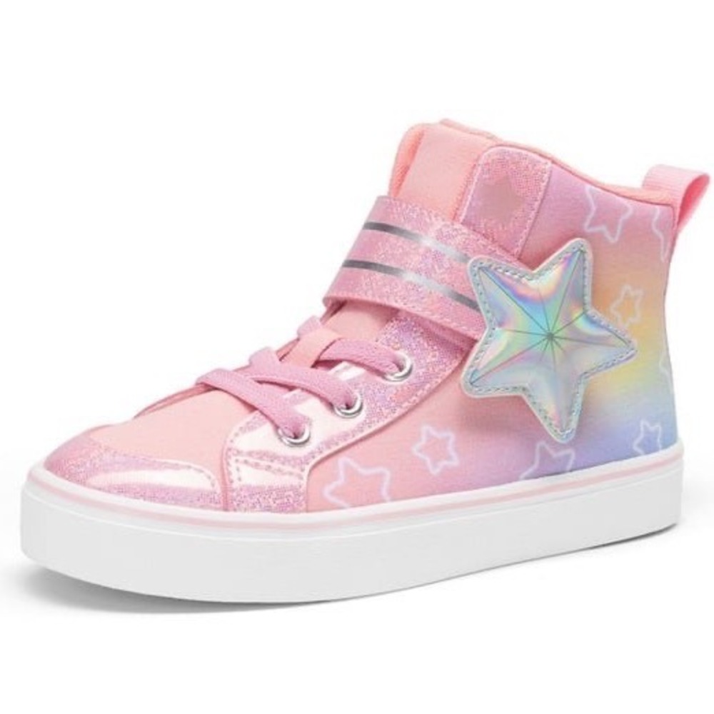 Dream Pairs Girls Ombre High Top Sneakers Pink Rainbow Star KKUMFN2512 Size 1
